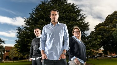 Alex Rance and his business partners in his new school, The Academy: Luke Surace and Casey Helman.