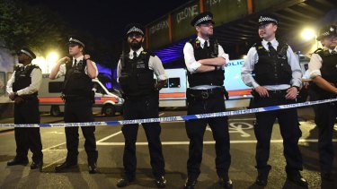 Police officers at Finsbury Park where a vehicle struck pedestrians. Explanations for such attacks should broadly hold no matter who the perpetrator is.