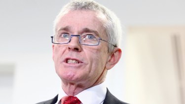 Malcolm Roberts addresses the media at Parliament House in August.
