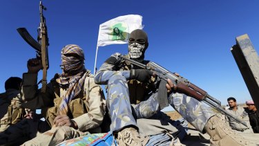 Shiite fighters in Al Hadidiya, south of Tikrit.