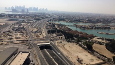 New roads are being built in Doha, Qatar ahead of the 2022 World Cup.  
