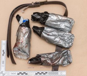 A photo issued by the Metropolitan Police of the fake suicide belt worn by one of the London Bridge attackers.