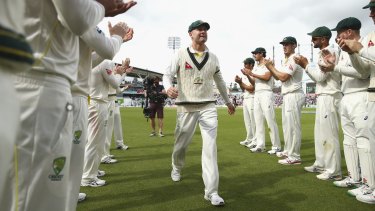 Michael Clarke leaves the ground after his last Test match.