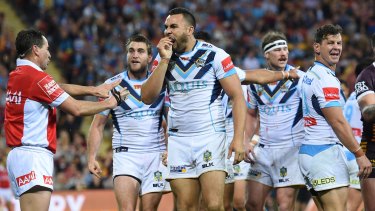 Furious: Gold Coast Titans prop Ryan James was incensed by a string of refereeing decisions in Friday night’s elimination final against the Broncos.