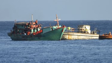 The boat that reached Saibai Island is understood to be much smaller than this asylum seeker boat from 2013. 
