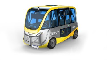 A concept image of what the driverless shuttle bus might look like. 