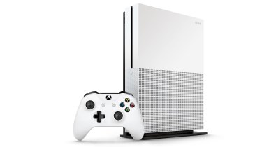 xbox one s on its side