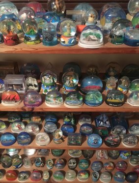Some of Sally Hopman's incredible collection of 700 snow domes which will go on exhibition in Canberra late next year.