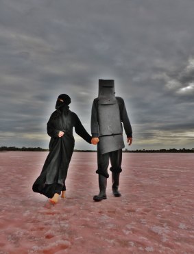 <i>Mars Drum</i> (Ned and Burka Woman) 2014.