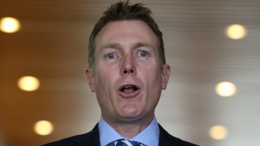 Social Services Minister Christian Porter at Parliament House on Thursday.