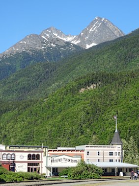 The White pass railway terminal in Skagway. 