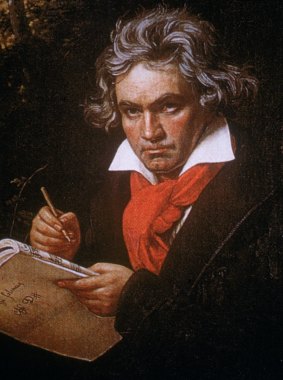 The famous Stieler portrait of Beethoven. 