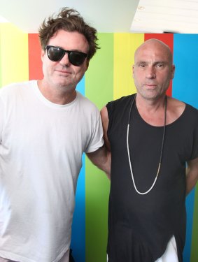 Angus McDonald from Sneaky Sound System and Icbergs owner impressario Maurice Terzini.