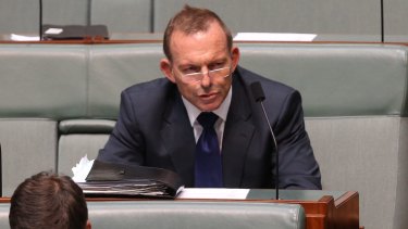 Former prime minister Tony Abbott during question time on Wednesday.