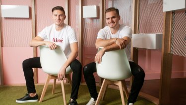Nik Mirkovic, left, and Alex Tomic credit the glowing results from their teeth-whitening business HiSmile to social media.