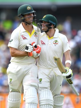 Partners in crime: Mitchell Marsh and Smith conspired to steal the match from England.