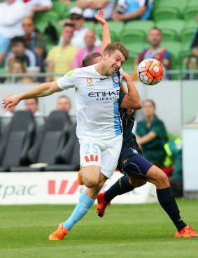 Defensive role: Jacob Melling is set to again be used as a central defender for Melbourne City.