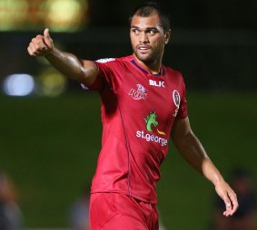 Karmichael Hunt of the Reds during last week's trial match against the  Rebels.