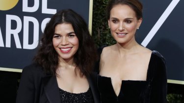 America Fererra and Natalie Portman went as each other's dates to the Golden Globe awards, and wore black in support of the Time's Up initiative.