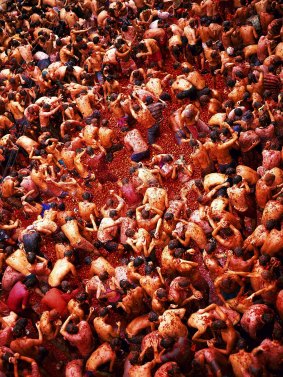 La Tomatina festival in Bunol, 38 kilometres from Valencia.
