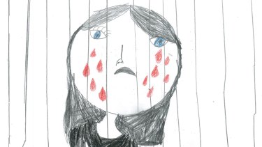 Tears behind bars ... The saddening sketches of children in detention.