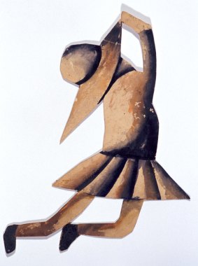 Charles Blackman, Schoolgirl maquette for Schoolgirl Ballet Project, 1955, brush and coloured inks on paper 27 x 18.5cm, Heide Museum of Modern Art, Melbourne Bequest of John and Sunday Reed 1982. Copyright: Charles Blackman