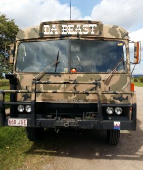 Topaz and Jason Morris nicknamed their truck 'Da Beast'.