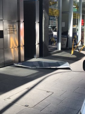 Windows were blown out at Barangaroo in Sydney.