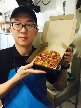 Domino's worker Azrael Yin.