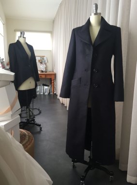 A coat in Julie Goodwin's Albert Park studio.