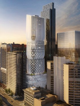 A 54-level tower designed by Zaha Hadid planned for 600 Collins Street, Melbourne.