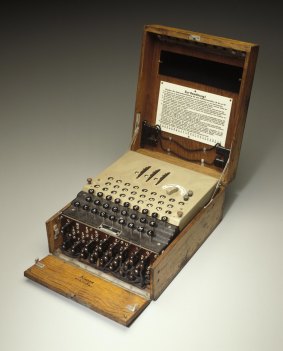 An Enigma machine from World War II from the Powerhouse Museum.