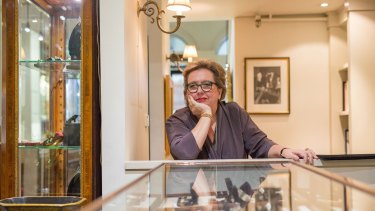 Dazzling past: Kirsten Albrecht, owner of Kozminsky jewellers, in her Bourke Street store, which closes on February 10.