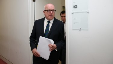 Attorney-General senator George Brandis at Parliament House in Canberra.