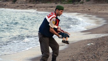 This image of the body of toddler Aylan Kurdi galvanised the world to act on the refugee crisis.