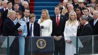 Donald Trump is sworn in as the 45th President of the United States on January 20 in Washington.