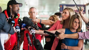 Chris Gayle faces the media following his comments to sports journalist Mel McLaughlin.