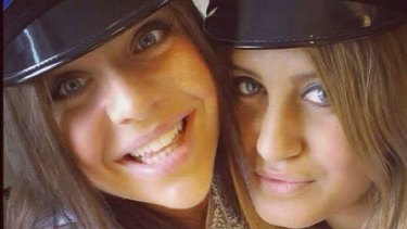 Alexandra Mezher, right, and her friend Lejla Filipovic when they graduated from high school in Boras, Sweden, on June 10, 2012.