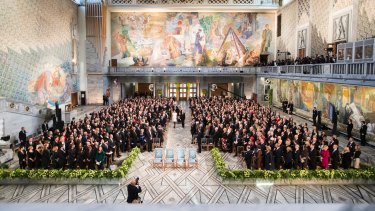 The Nobel Peace Prize 2017 ceremony in Oslo on Sunday. 