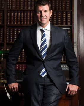 Mike Baird in his office at state Parliament. 