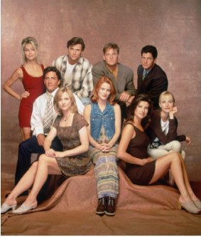 The frisky cast of TV's Melrose Place.