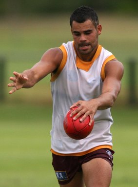 Mr Proud during a Brisbane Lions training session in 2009.