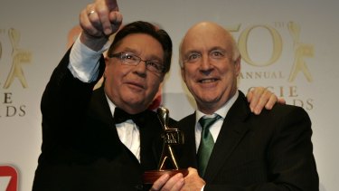 John Clarke and Bryan Dawe at the 2008 TV Week Logie Awards at Crown Casino.