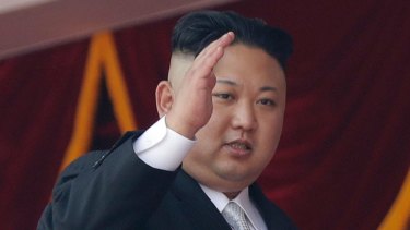 North Korean leader Kim Jong Un waves during a military parade in Pyongyang, North Korea, in April.