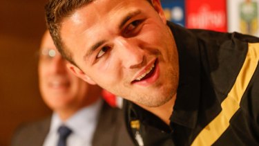 Back in Sydney: But the NRL are reportedly refusing to register Sam Burgess' Souths contract, with the club over the salary cap.