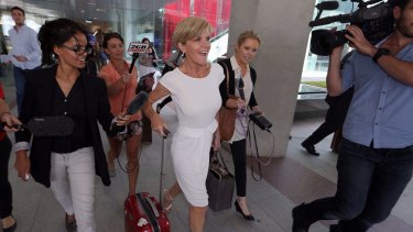Julie Bishop at Canberra Airport earlier this year.