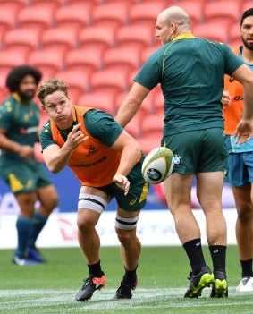 Past and present captains: Wallabies skipper Michael Hooper says predecessor Stephen Moore has been "such a great person for this country, this jersey" ahead of Moore's final Test on home soil.