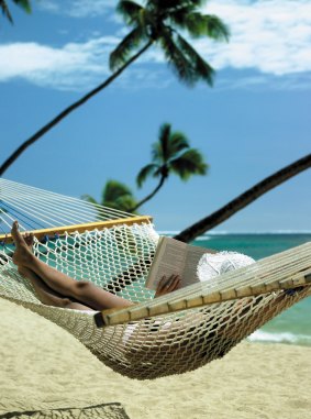 Relaxing at Shangri-La Fijian Resort and Spa.