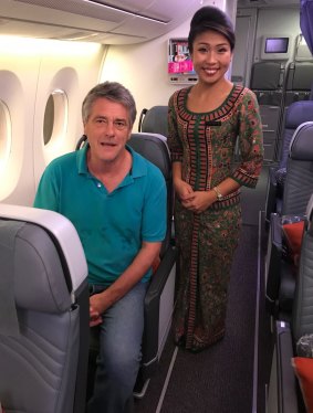 Traveller writer Steve Meacham is on board the flight. At the rear of the plane the window seats are on their own.