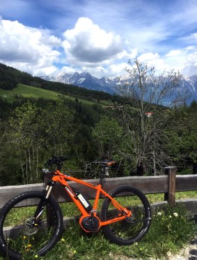 Stopping for a break and an opportunity to admire the views.